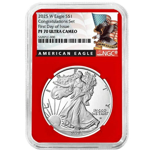 2025-W プルーフ $1 アメリカン シルバー イーグル コングラテーション セット NGC PF70UC FDI ブラック...｜WORLD RESOURCE【KING店】 84,095円