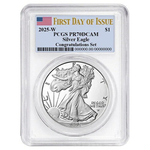 2025-W プルーフ $1 アメリカン シルバー イーグル コングラテーション セット PCGS PR70DCAM FDOI ...｜WORLD RESOURCE【KING店】