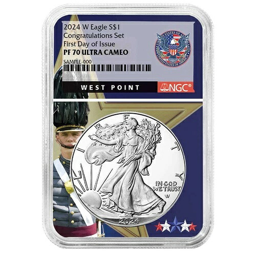 2024-W プルーフ $1 アメリカン シルバー イーグル コングラテーション セット NGC PF70UC FDI West...|WORLD RESOURCE【KING店】