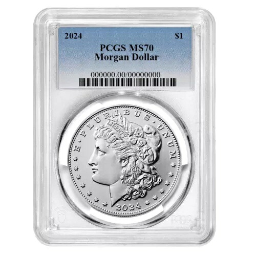 2024年 1ドル モルガン銀貨 PCGS MS70 ブルーラベル|WORLD RESOURCE【KING店】