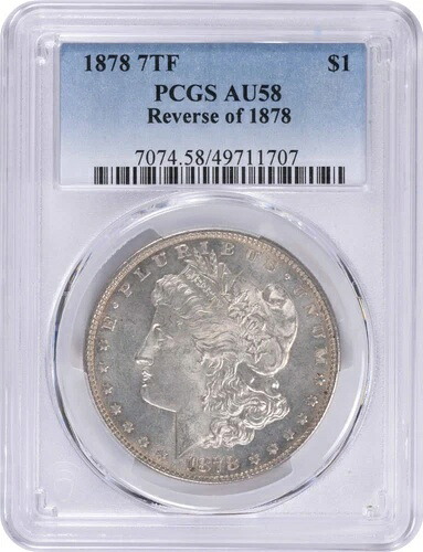 1878年製モルガン銀貨7TF、1878年製AU58 PCGSの裏面|WORLD RESOURCE【KING店】