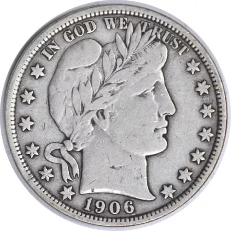 1906-D バーバー シルバー ハーフドル VF 未認定 #211｜WORLD RESOURCE【KING店】 84,095円