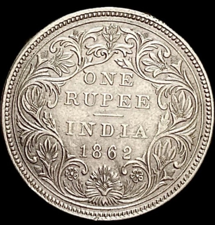 楽天市場】銀貨 イギリス領 インド帝国 1ルピー 1862年 極美品
