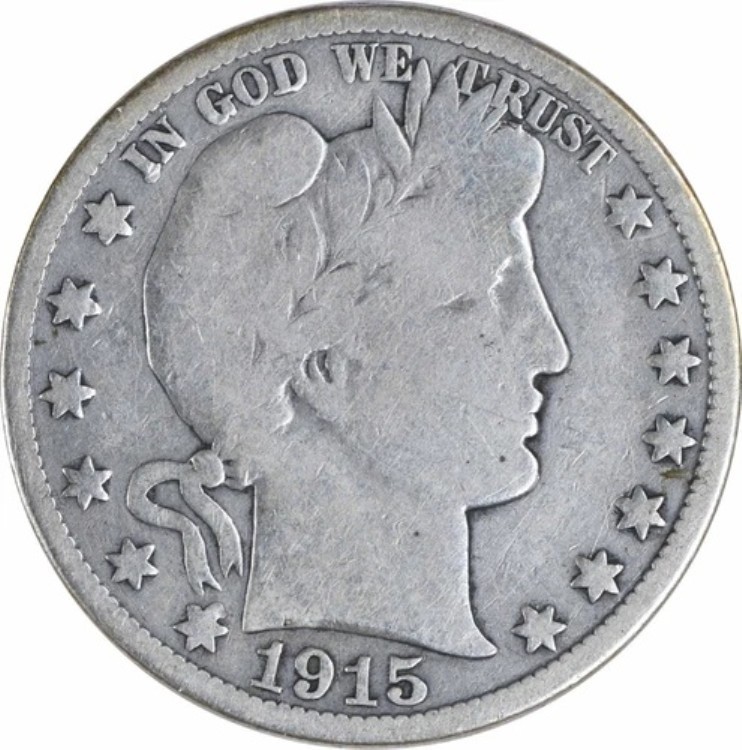1915年 バーバー シルバー ハーフドル VG 未認定 #149｜WORLD RESOURCE【KING店】
