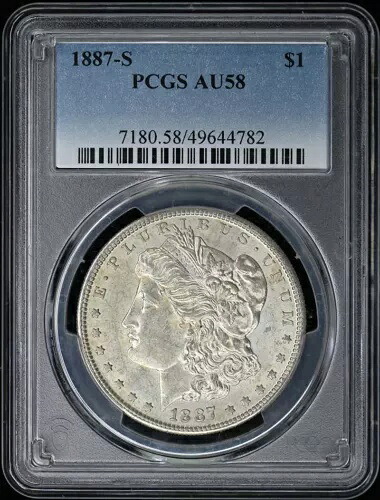 1887-S 1ドル モルガン・ダラー PCGS AU58|WORLD RESOURCE【KING店】