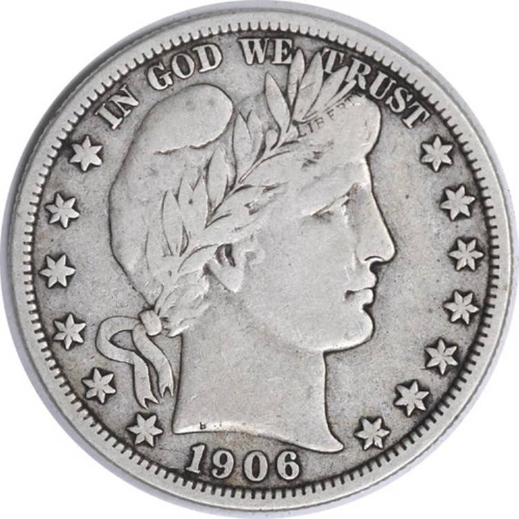 1906-D バーバー シルバー ハーフドル VF 未認定 #202|WORLD RESOURCE【KING店】