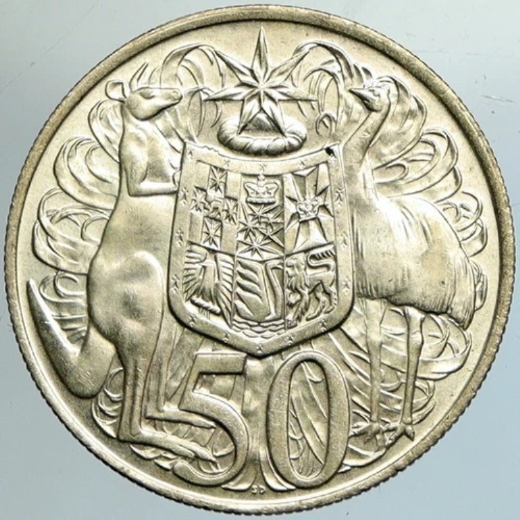 1966年 オーストラリア 英国 エリザベス2世女王とカンガルー 50セント銀貨 i102155|WORLD RESOURCE【KING店】
