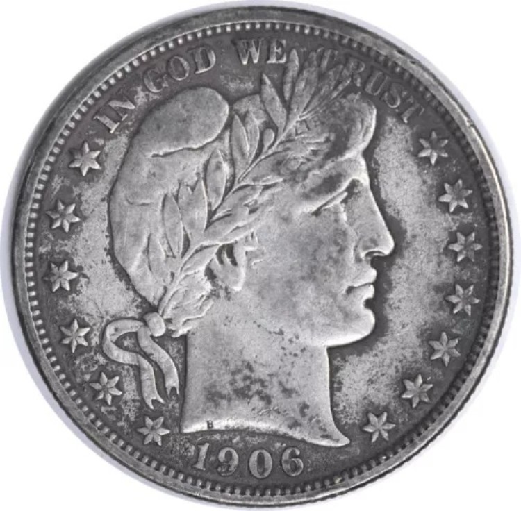 1906-D バーバー シルバー ハーフドル VF 未認定 #206｜WORLD RESOURCE【KING店】