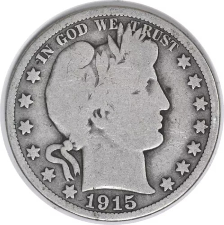 1915年 バーバー シルバー ハーフドル VG 未認定 #1057｜WORLD RESOURCE【KING店】 84,095円