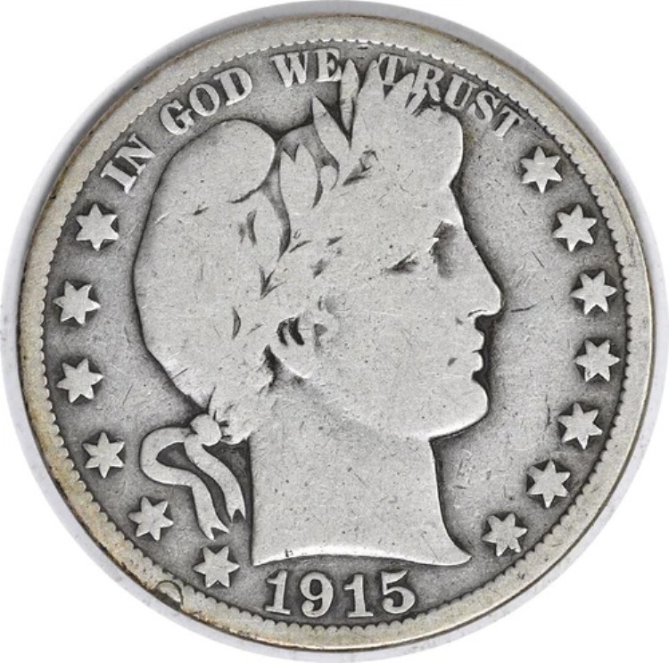 1915年 バーバー シルバー ハーフドル VG 未認定 #1048｜WORLD RESOURCE【KING店】 84,095円