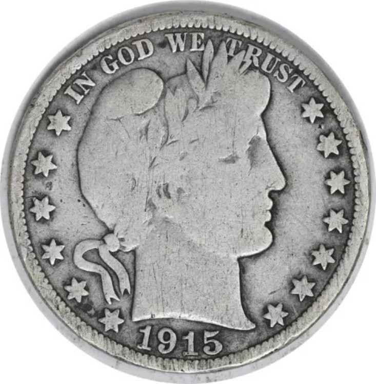 1915年 バーバー シルバー ハーフドル VG 未認定 #1045|WORLD RESOURCE【KING店】