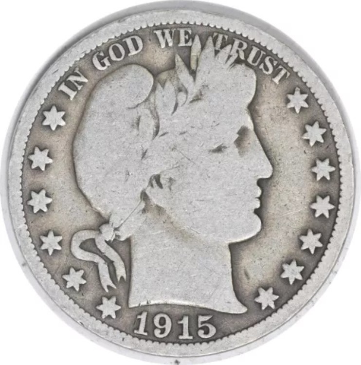 1915年 バーバー シルバー ハーフドル VG 未認定 #1049｜WORLD RESOURCE【KING店】