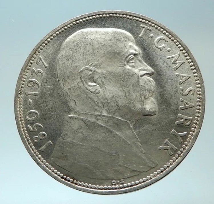 1937 チェコスロバキア大統領マサリク 本物のシルバー 20 コルン コイン i76625｜WORLD RESOURCE【KING店】