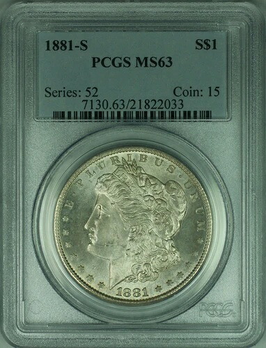1881-S モーガン銀貨 1ドル硬貨 PCGS MS-63 (24)|WORLD RESOURCE【KING店】