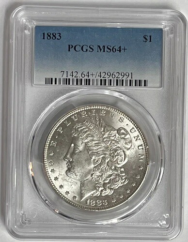 1883-P モルガン銀貨 1ドル フィラデルフィアミントステートプラス PCGS MS64+|WORLD RESOURCE【KING店】