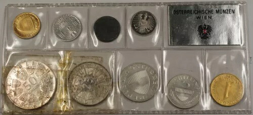 1966 オーストリア造幣局セット 9 コイン 5 コインはシルバー Osterreichische Munzen Wien｜WORLD RESOURCE【KING店】