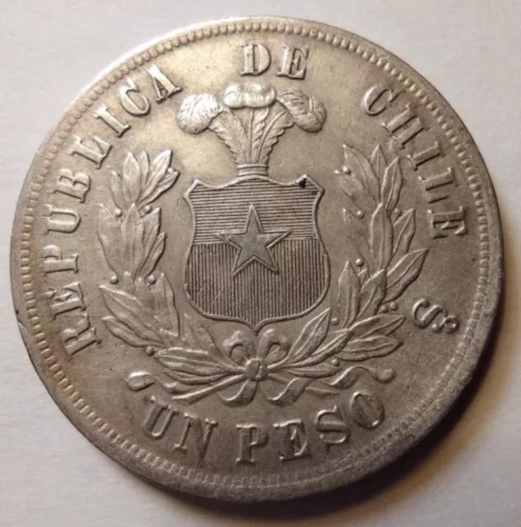 1878年-チリ 1ペソ XF 銀貨｜WORLD RESOURCE【KING店】