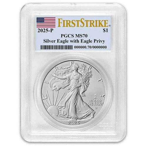 2025-(P) アメリカンシルバーイーグル、イーグル・プリヴィ MS-70 PCGS (FS)|WORLD RESOURCE【KING店】