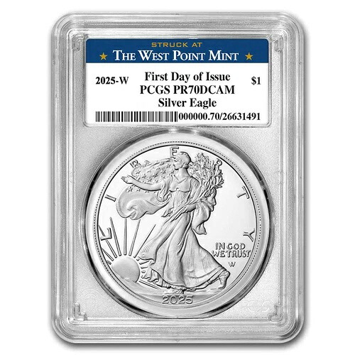2025-W 1オンス プルーフ シルバー イーグル PR-70 PCGS (FDI、ウェストポイント)|WORLD RESOURCE【KING店】