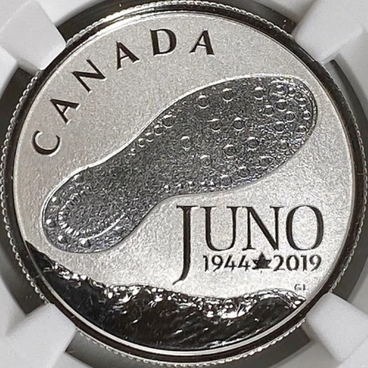カナダ。2019年、3ドル、銀貨 - NGC PF70 - トップポップ?? ジュノービーチのD-Day｜WORLD RESOURCE【KING店】