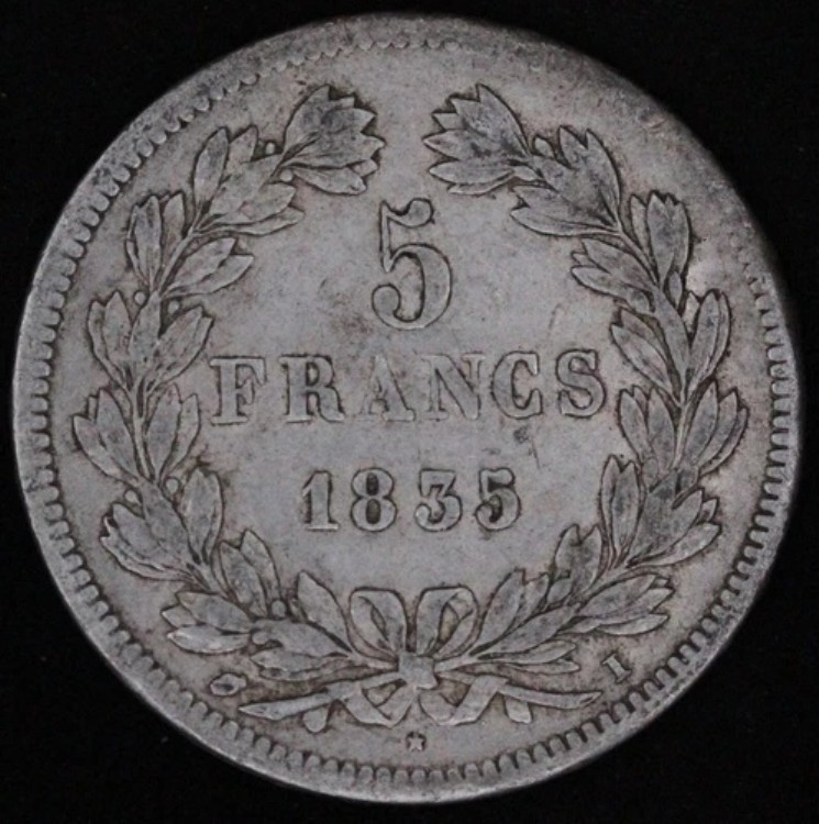 フランス 5フラン ルイ・フィリップ 1835年 I 銀貨｜WORLD RESOURCE【KING店】