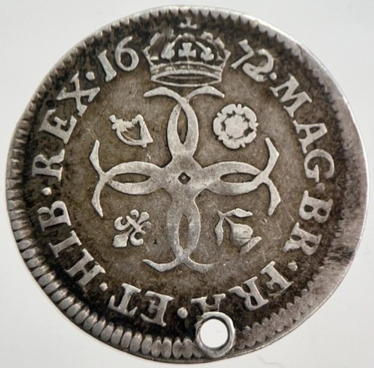 1672年 チャールズ2世 第2回マウンディ 4ペンス銀貨 | コレクターズグレード | a7077