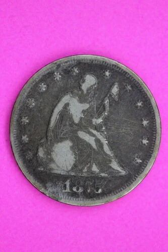 1875年 P 20セント 着席自由の女神像 銀貨 本物保証 グラフィティ 1236