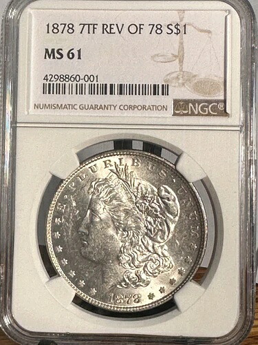 1878 7TF 1878年モルガン銀貨の改訂版