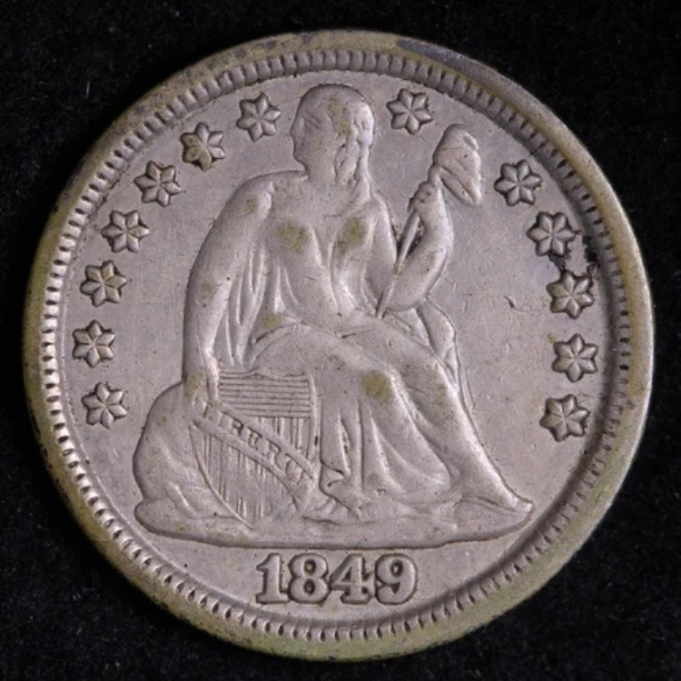 1849年 自由の女神像 銀貨 チョイス AU E225 ACVS