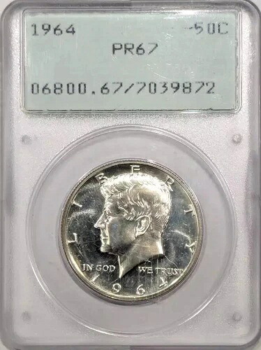 1964年 P ハーフダラー ケネディ PCGS PR-67 OGH RATTLER - 9872