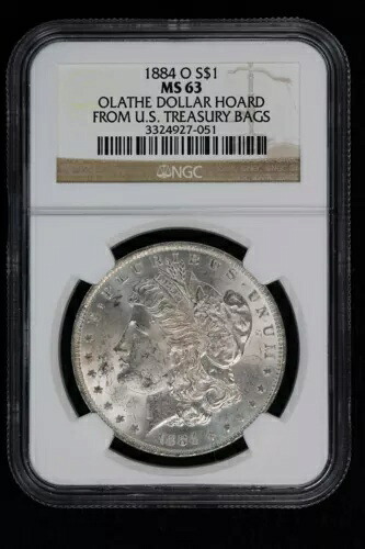 1884-O モルガン・ダラー NGC MS-63 オレイサ・ダラー 米国財務省バッグ 3NKX より