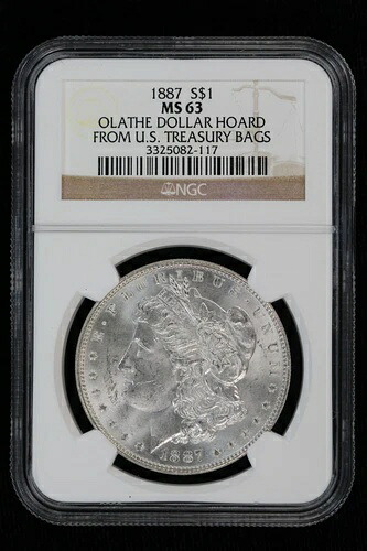 1887年モルガン・ダラー NGC MS-63 オレイサ・ダラー 米国財務省バッグ386Gからの宝物｜WORLD RESOURCE【KING店】