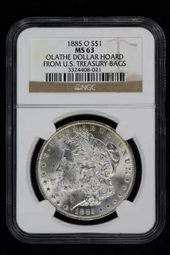 1885-O モルガン・ダラー NGC MS-63 オレイサ・ダラー 米国財務省バッグ 3FV9 より｜WORLD RESOURCE【KING店】