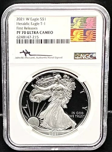 2021年 W アメリカン 1オンス シルバー イーグル NGC PF70UC メルカンティ サイン入りコイン｜WORLD RESOURCE【KING店】