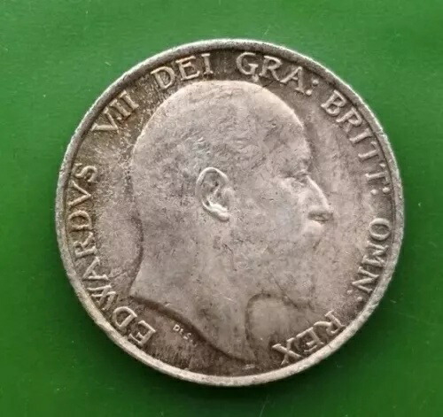 1902年 エドワード7世 銀シリング貨幣 #2794