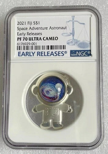 NGC PF70 フィジー 2021 1ドル宇宙探査銀貨 - 宇宙飛行士