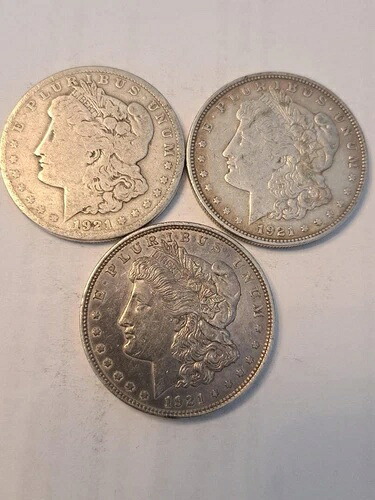 ロット（3）1921-P、D、S モルガン銀貨｜WORLD RESOURCE【KING店】