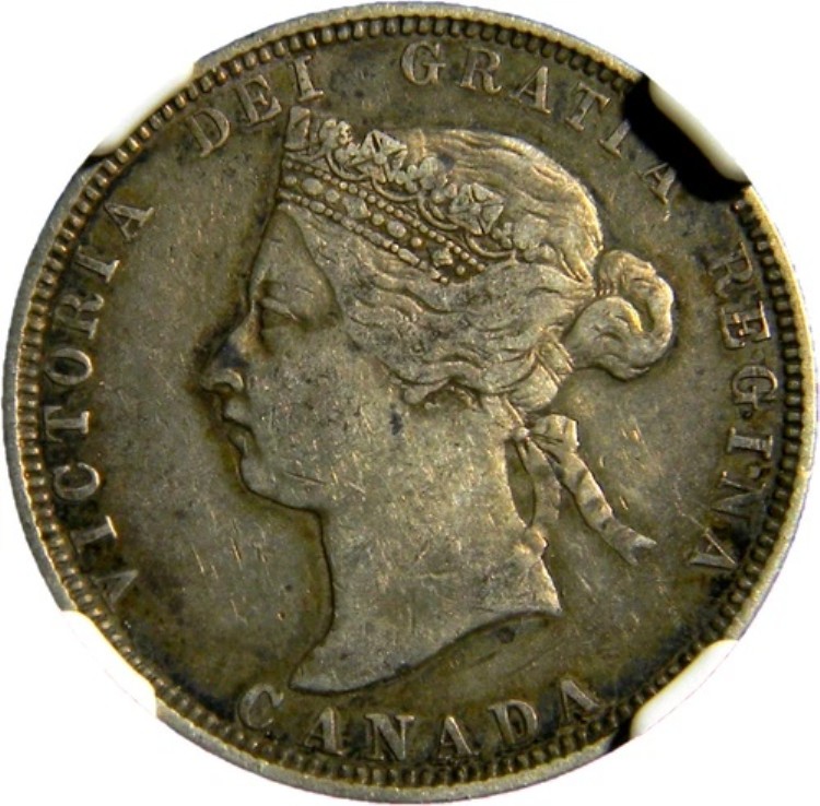 カナダ 銀貨 25セント 1883-H NGC VF30 (03-2)