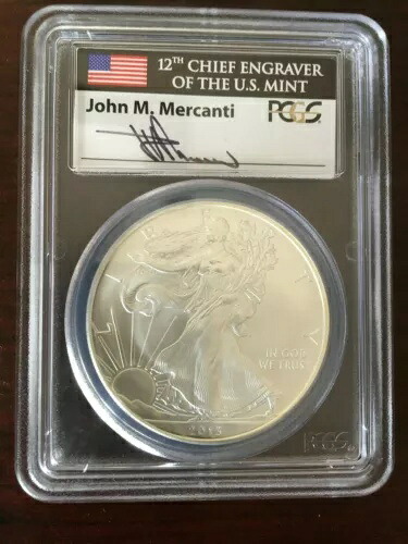2013年 $1 1オンス シルバーイーグル PCGS-MS69 FS MERCANTI 2289 サイン入り