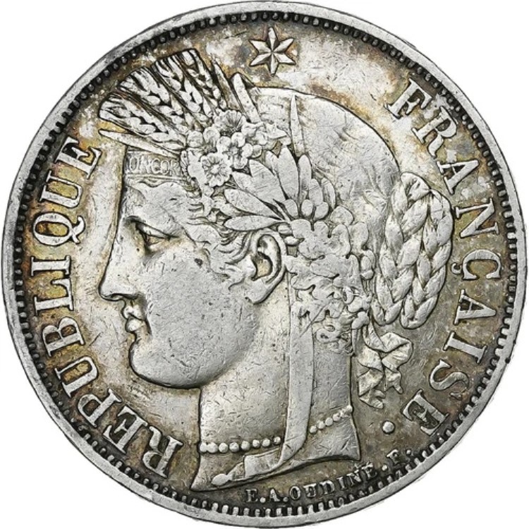 [#1120741] フランス、5 フラン、セレ、1849 年、ストラスブール、シルバー、EF、ガドゥリー:719｜WORLD RESOURCE【KING店】