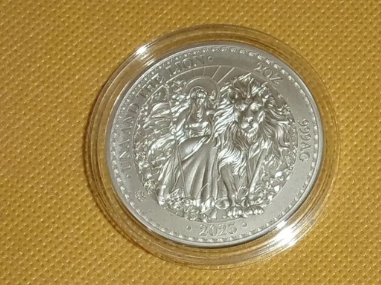 2023年 セントヘレナ 2ポンド 2オンス 銀貨 ウナとライオン (BU) 1000枚のみ鋳造｜WORLD RESOURCE【KING店】