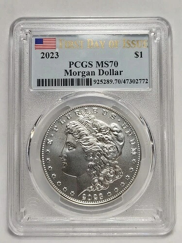 2023年モルガン銀貨 PCGS MS70 発行初日 FDOI RM627