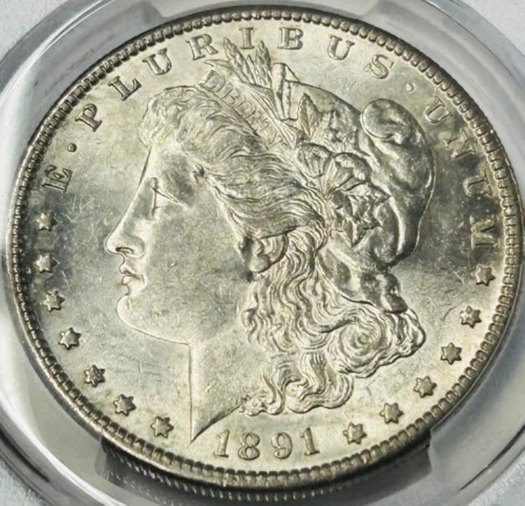 1891年 S モーガン銀貨 PCGS AU58 良品/良品58