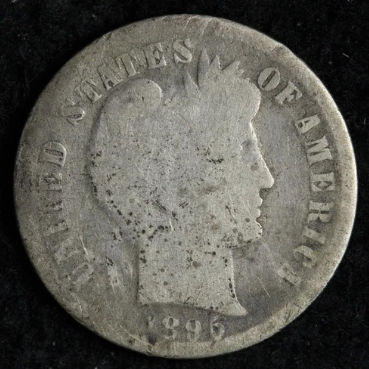 1895年製 バーバー シルバーダイム 良品 E293 ZKMG