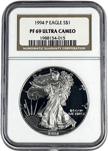 1994年 P アメリカン シルバー イーグル NGC プルーフ 69 UC コイン $1