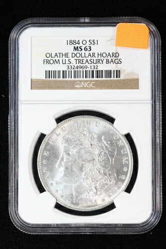 1884-O モルガン・ダラー NGC MS63 オレイサ・ホード 米国財務省バッグ 3GO2