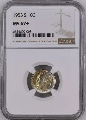 1953-S 10セント ルーズベルト ダイム NGC MS67+ 6554600-003｜WORLD RESOURCE【KING店】