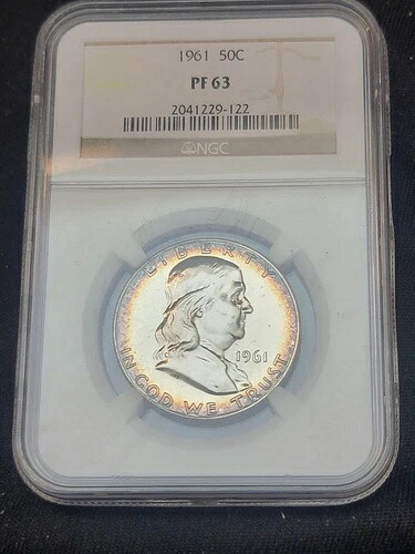 1961年 50セント フランクリン ハーフダラー NGC Pf63 ゴージャスなブルズアイトーンモンスター｜WORLD RESOURCE【KING店】