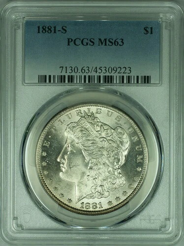 1881-S モーガン銀貨 1ドル PCGS MS-63 (40)