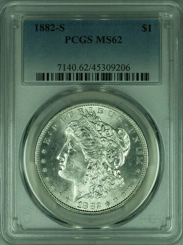 1882-S モーガン銀貨 1ドル PCGS MS-62 ベターコイン (40A)